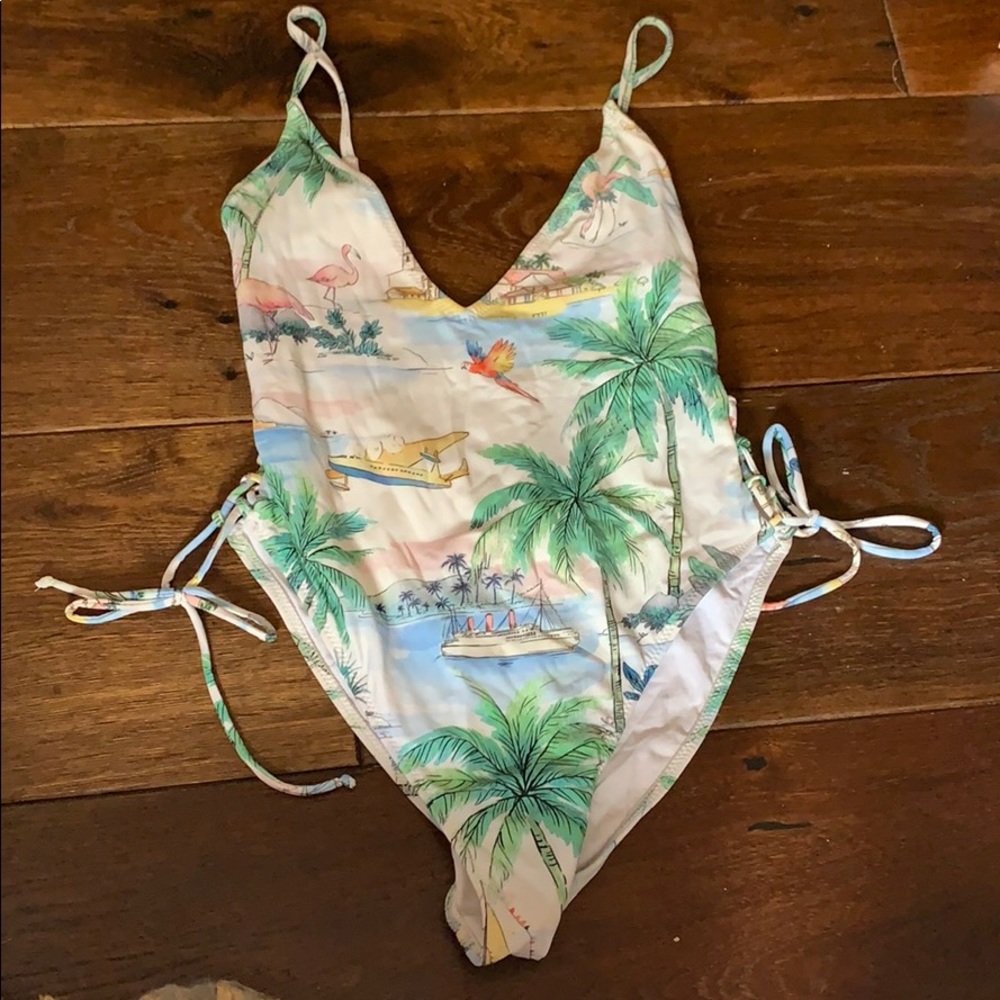Zara One Piece Tropical Print